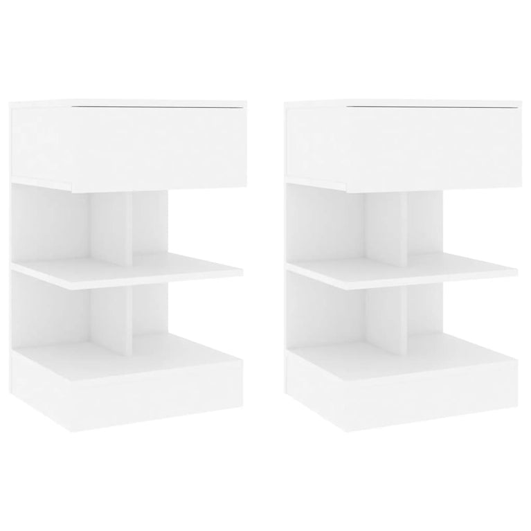Nachtkastjes 2 st 40x35x65 cm bewerkt hout wit MeubelReus