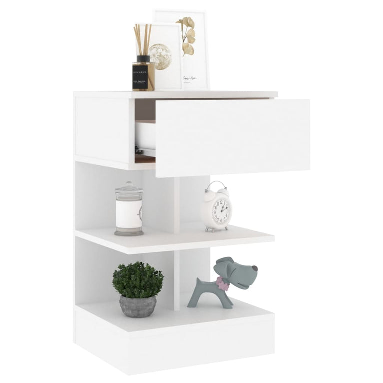 Nachtkastjes 2 st 40x35x65 cm bewerkt hout wit MeubelReus