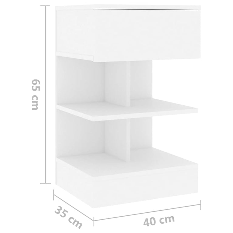Nachtkastjes 2 st 40x35x65 cm bewerkt hout wit MeubelReus
