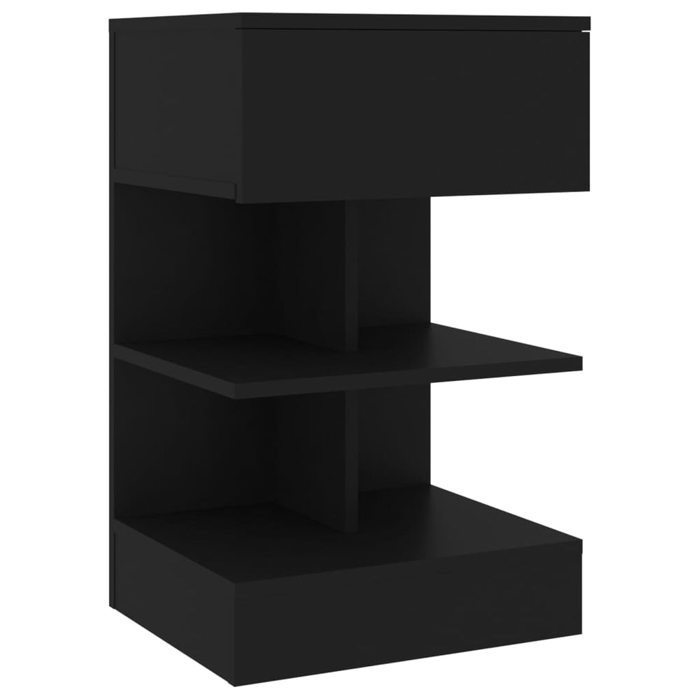 Nachtkastje 40x35x65 cm bewerkt hout zwart MeubelReus