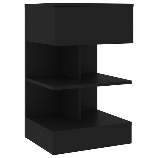 Nachtkastje 40x35x65 cm bewerkt hout zwart MeubelReus