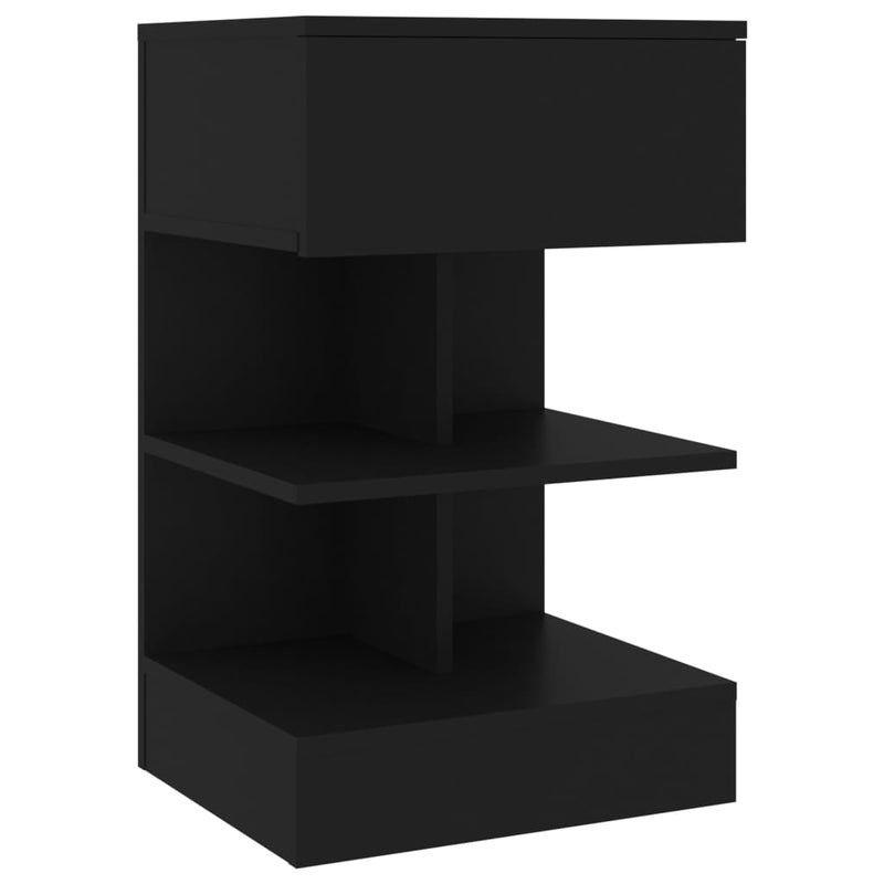 Nachtkastje 40x35x65 cm bewerkt hout zwart MeubelReus