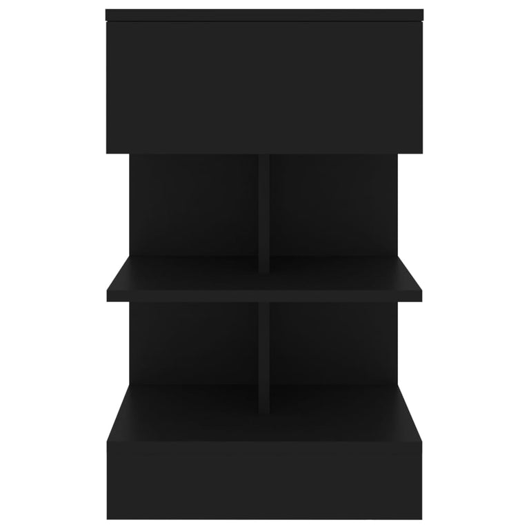 Nachtkastje 40x35x65 cm bewerkt hout zwart MeubelReus