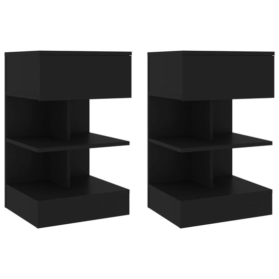 Nachtkastjes 2 st 40x35x65 cm spaanplaat zwart MeubelReus