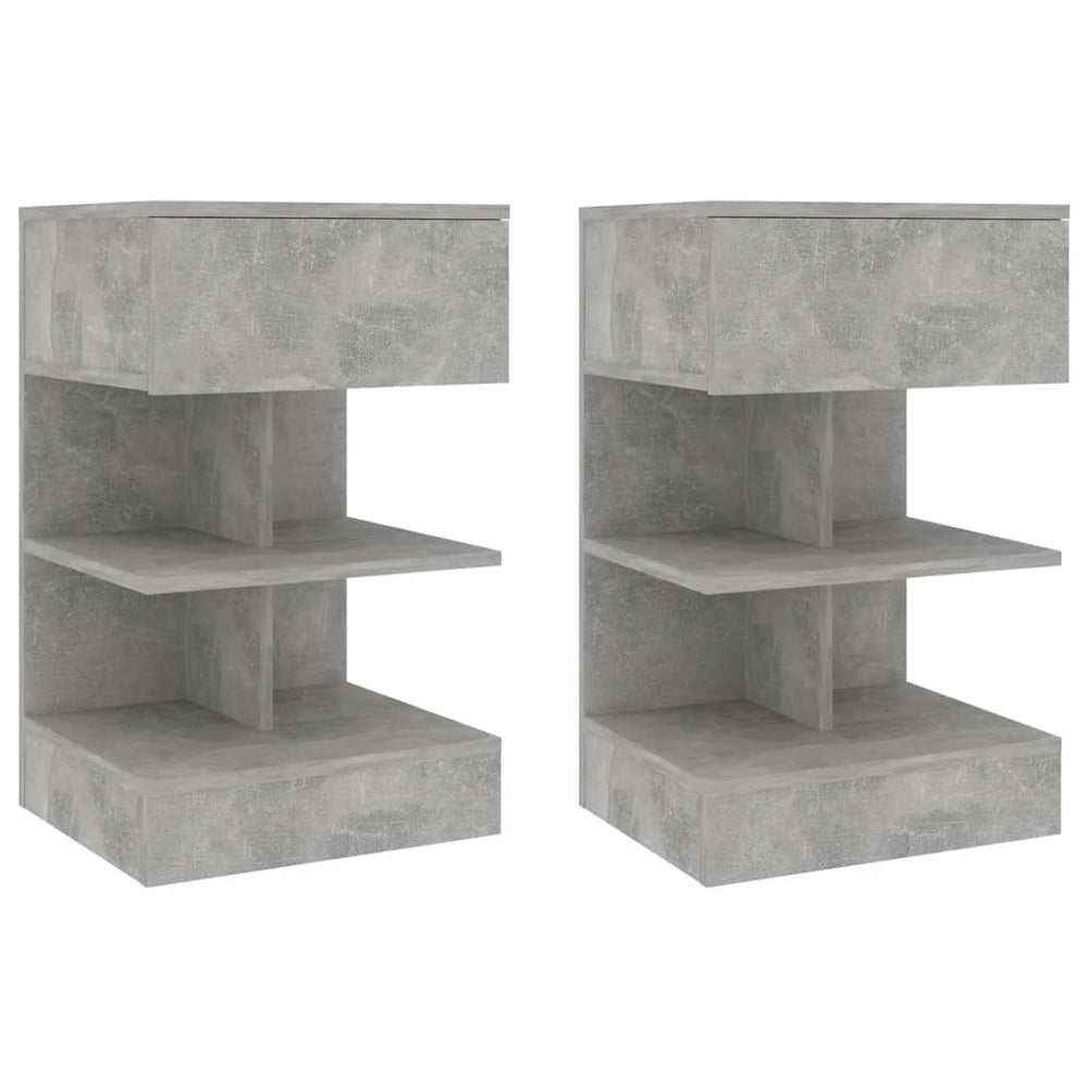Nachtkastjes 2 st 40x35x65 cm spaanplaat betongrijs MeubelReus