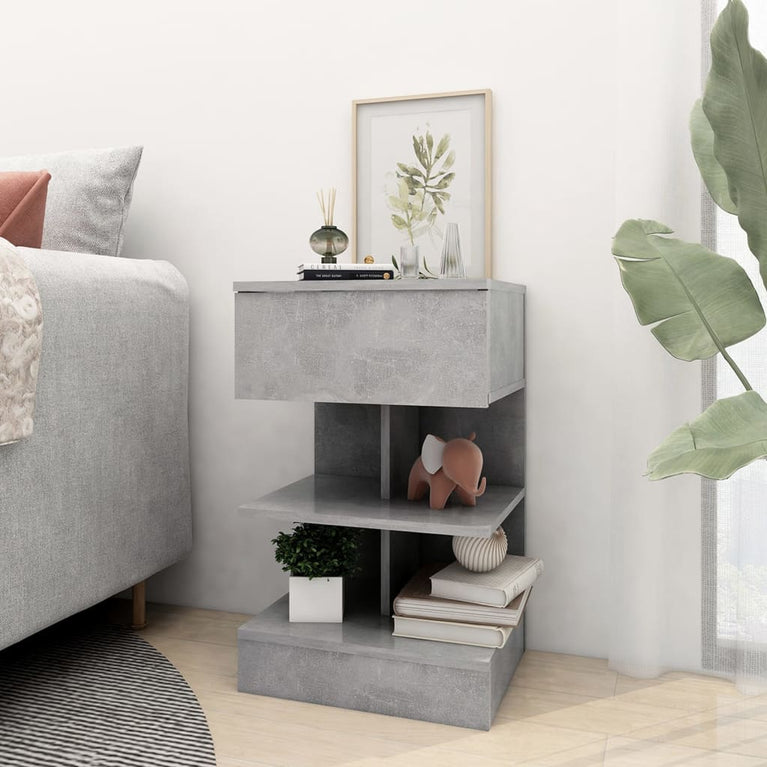 Nachtkastjes 2 st 40x35x65 cm spaanplaat betongrijs MeubelReus