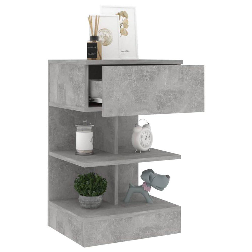 Nachtkastjes 2 st 40x35x65 cm spaanplaat betongrijs MeubelReus
