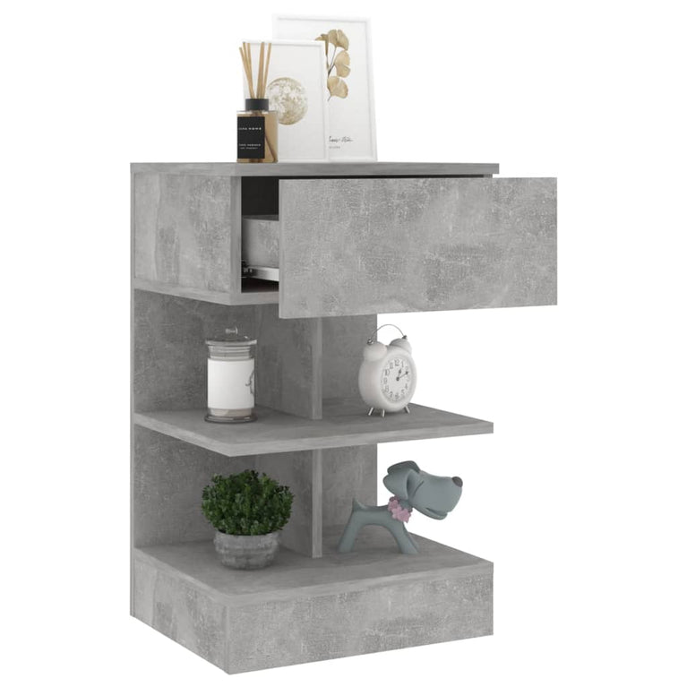 Nachtkastjes 2 st 40x35x65 cm spaanplaat betongrijs MeubelReus