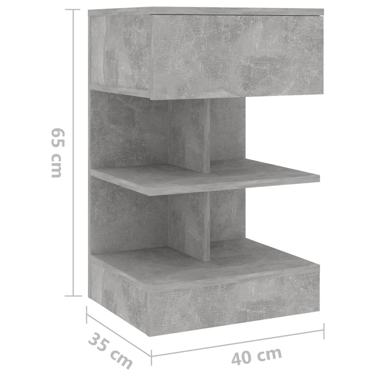 Nachtkastjes 2 st 40x35x65 cm spaanplaat betongrijs MeubelReus