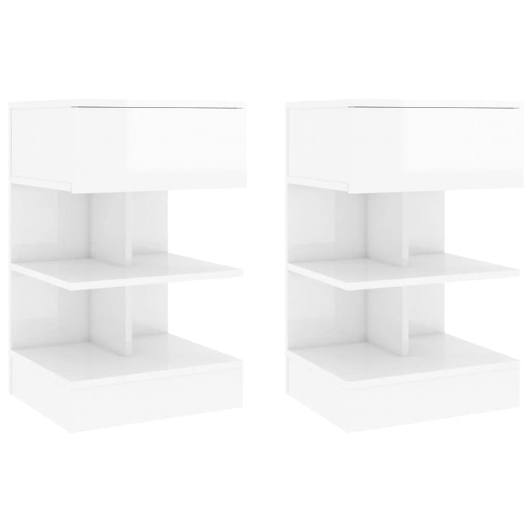 Nachtkastjes 2 st 40x35x65 cm spaanplaat hoogglans wit MeubelReus