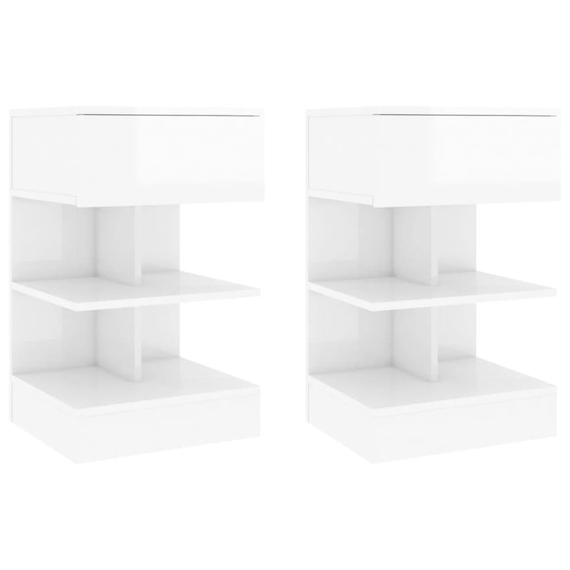 Nachtkastjes 2 st 40x35x65 cm spaanplaat hoogglans wit MeubelReus