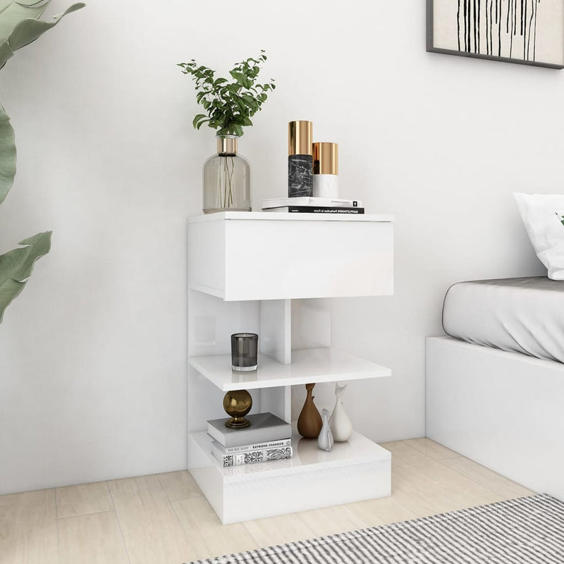 Nachtkastjes 2 st 40x35x65 cm spaanplaat hoogglans wit MeubelReus