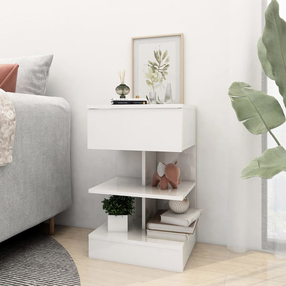 Nachtkastjes 2 st 40x35x65 cm spaanplaat hoogglans wit MeubelReus