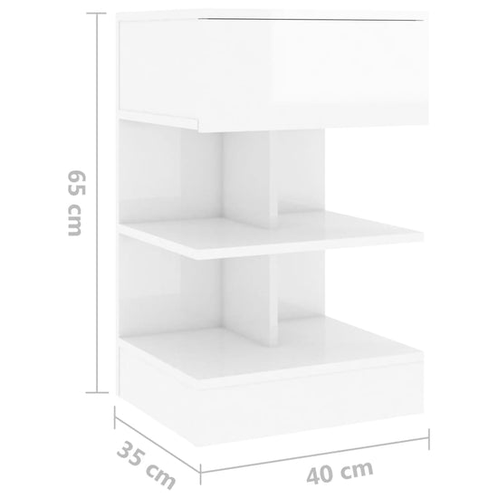 Nachtkastjes 2 st 40x35x65 cm spaanplaat hoogglans wit MeubelReus