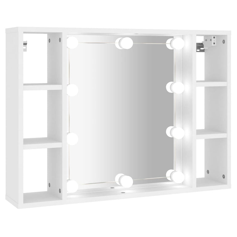 Spiegelkast met LED-verlichting 76x15x55 cm wit MeubelReus
