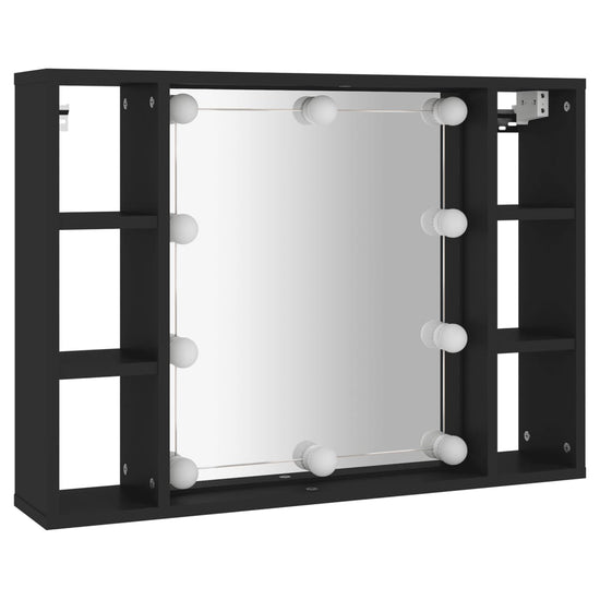 Spiegelkast met LED-verlichting 76x15x55 cm zwart MeubelReus