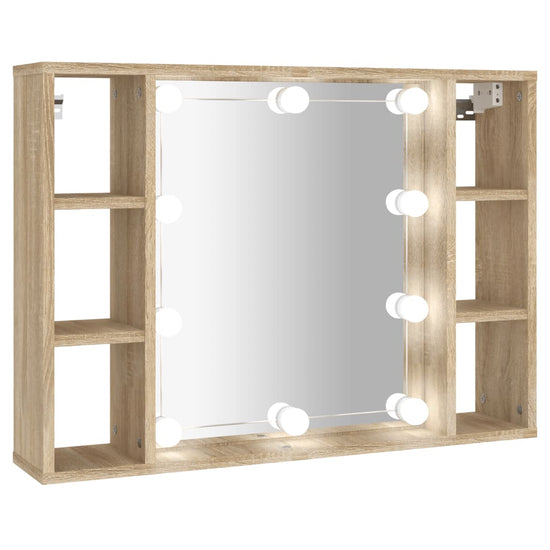 Spiegelkast met LED-verlichting 76x15x55 cm sonoma eikenkleurig MeubelReus