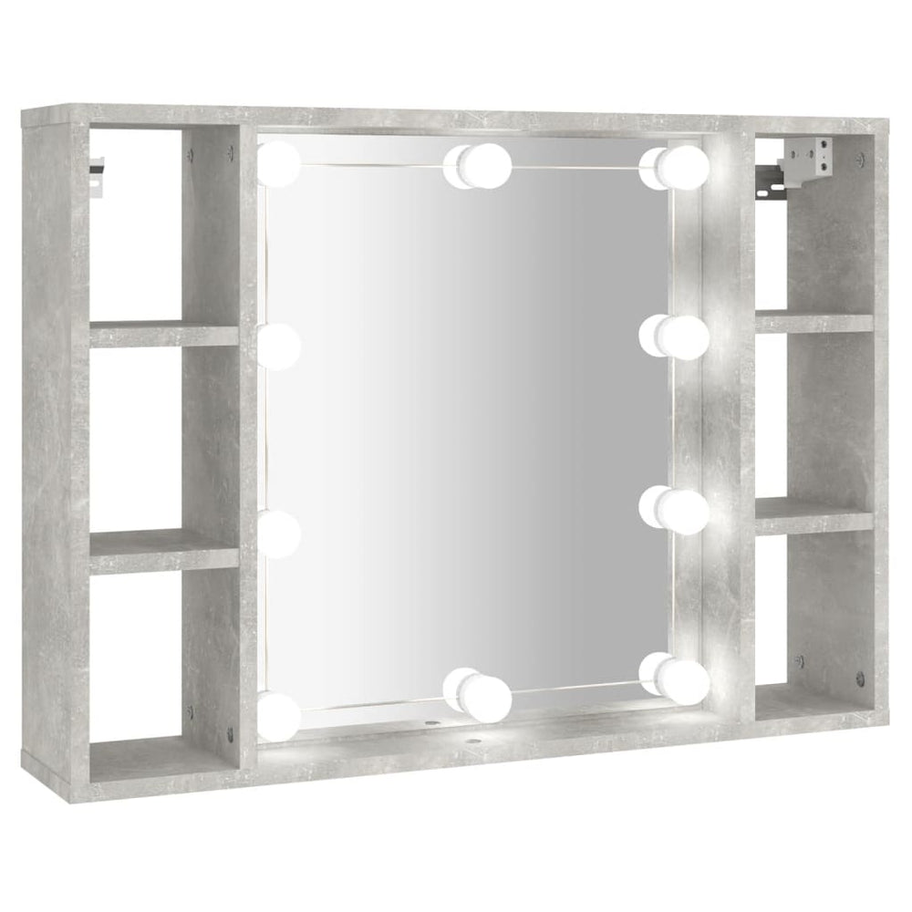 Spiegelkast met LED-verlichting 76x15x55 cm betongrijs MeubelReus