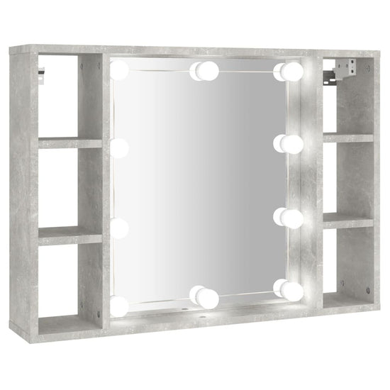 Spiegelkast met LED-verlichting 76x15x55 cm betongrijs MeubelReus