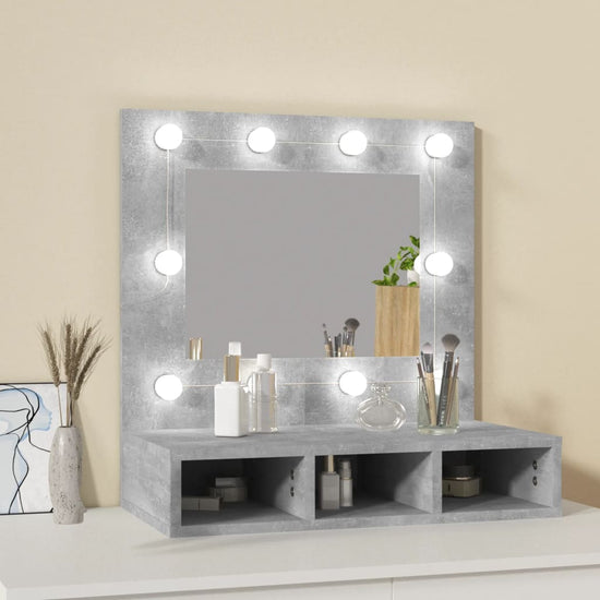 Spiegelkast met LED-verlichting 60x31,5x62 cm betongrijs MeubelReus