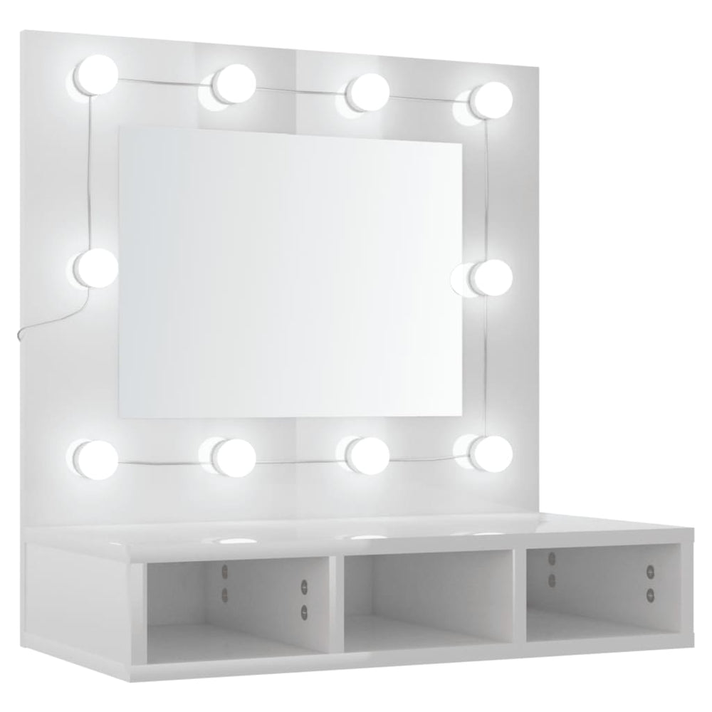 Spiegelkast met LED-verlichting 60x31,5x62 cm hoogglans wit MeubelReus