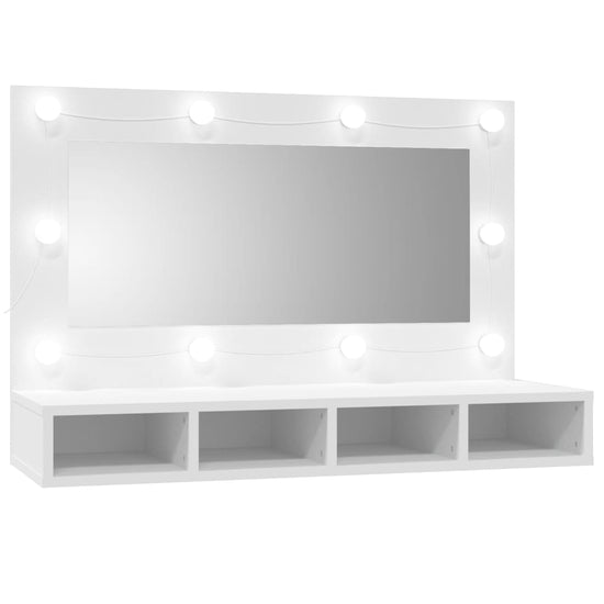 Spiegelkast met LED-verlichting 90x31,5x62 cm wit MeubelReus