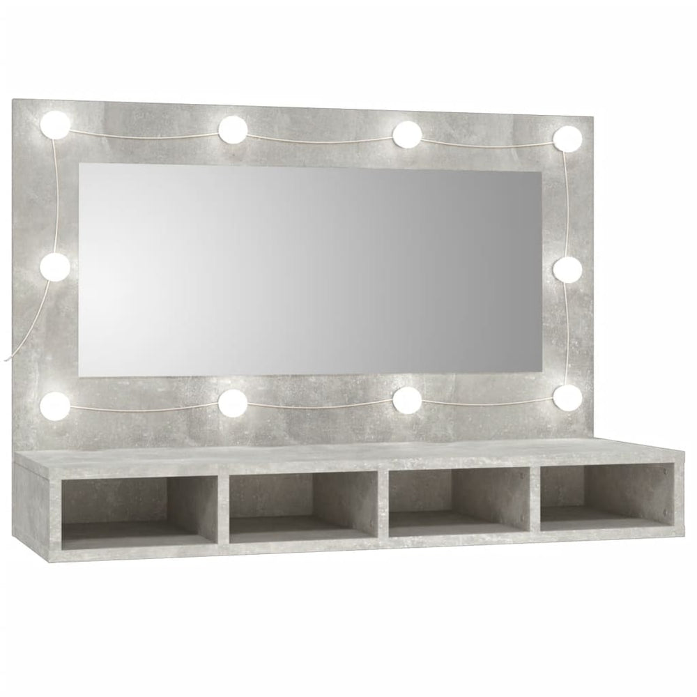 Spiegelkast met LED-verlichting 90x31,5x62 cm betongrijs MeubelReus