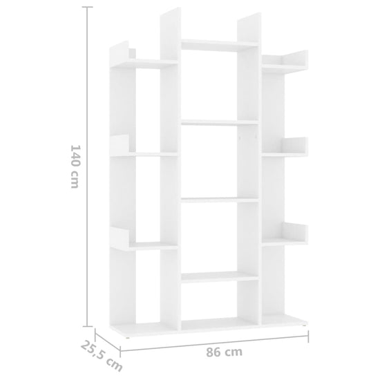 Boekenkast 86x25,5x140 cm bewerkt hout wit MeubelReus