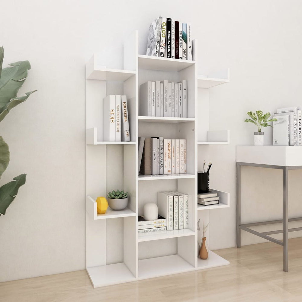Boekenkast 86x25,5x140 cm bewerkt hout wit MeubelReus