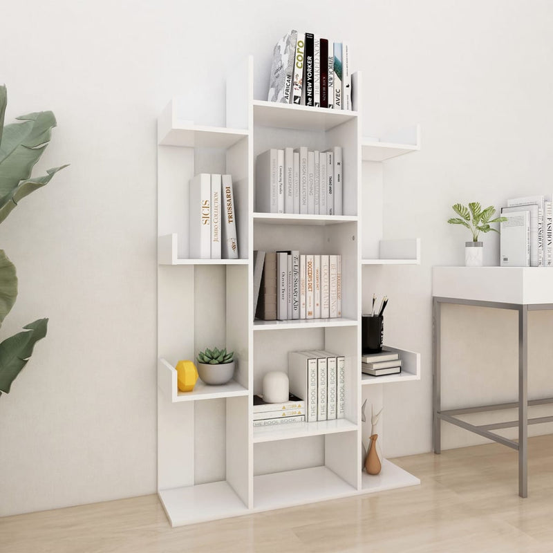 Boekenkast 86x25,5x140 cm bewerkt hout wit MeubelReus