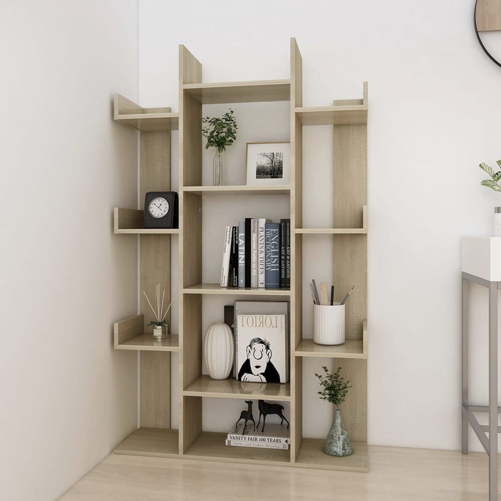 Boekenkast 86x25,5x140 cm spaanplaat sonoma eikenkleurig MeubelReus