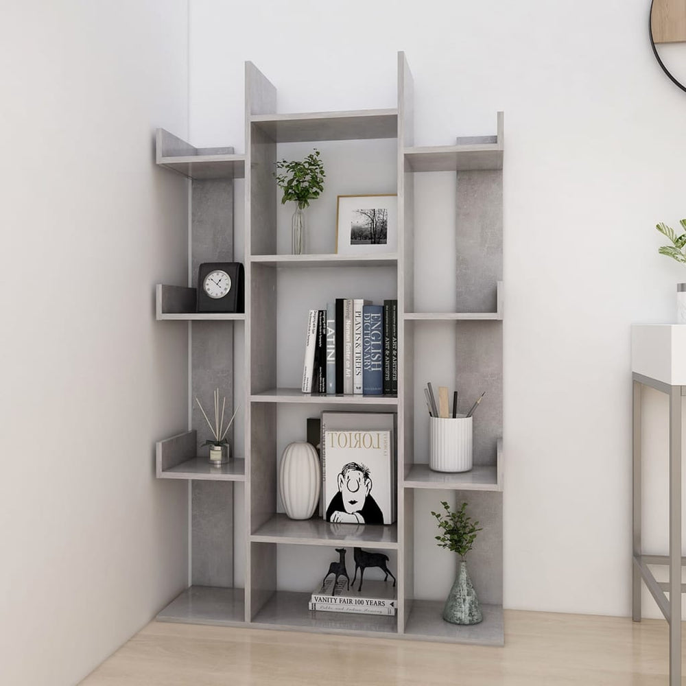 Boekenkast 86x25,5x140 cm spaanplaat betongrijs MeubelReus
