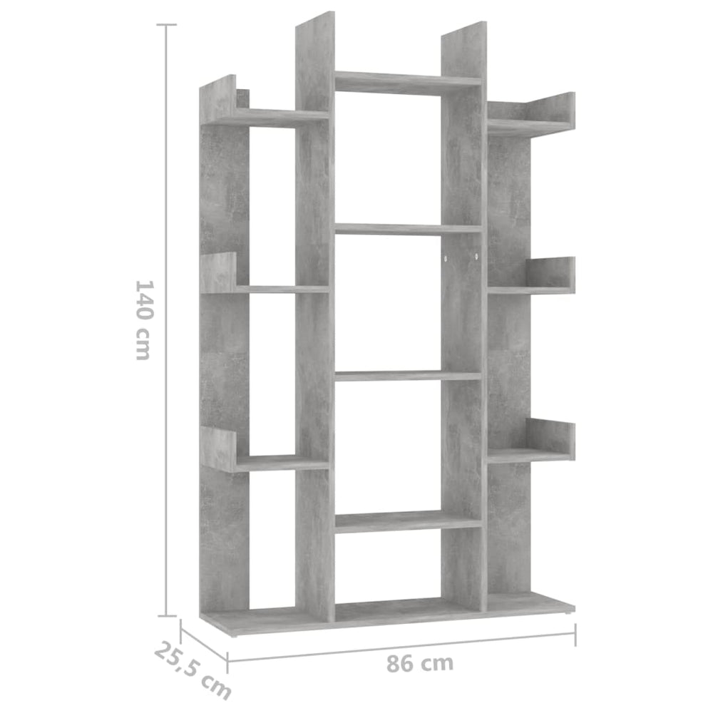 Boekenkast 86x25,5x140 cm spaanplaat betongrijs MeubelReus