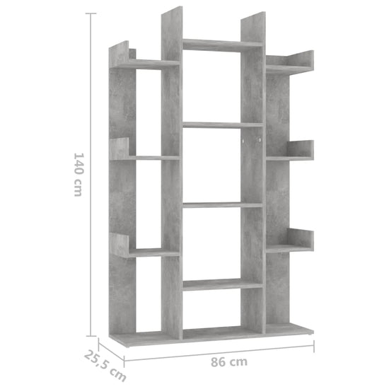 Boekenkast 86x25,5x140 cm spaanplaat betongrijs MeubelReus
