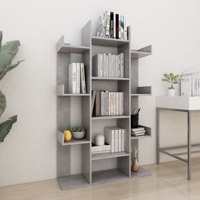 Boekenkast 86x25,5x140 cm spaanplaat betongrijs MeubelReus