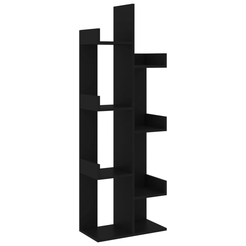 Boekenkast 48x25,5x140 cm bewerkt hout zwart