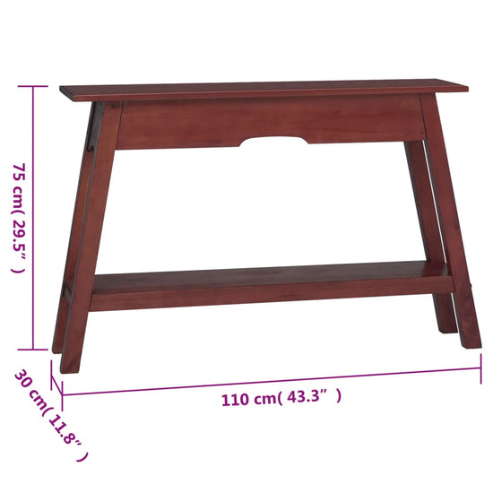 Wandtafel 110x30x75 cm massief mahoniehout bruin MeubelReus
