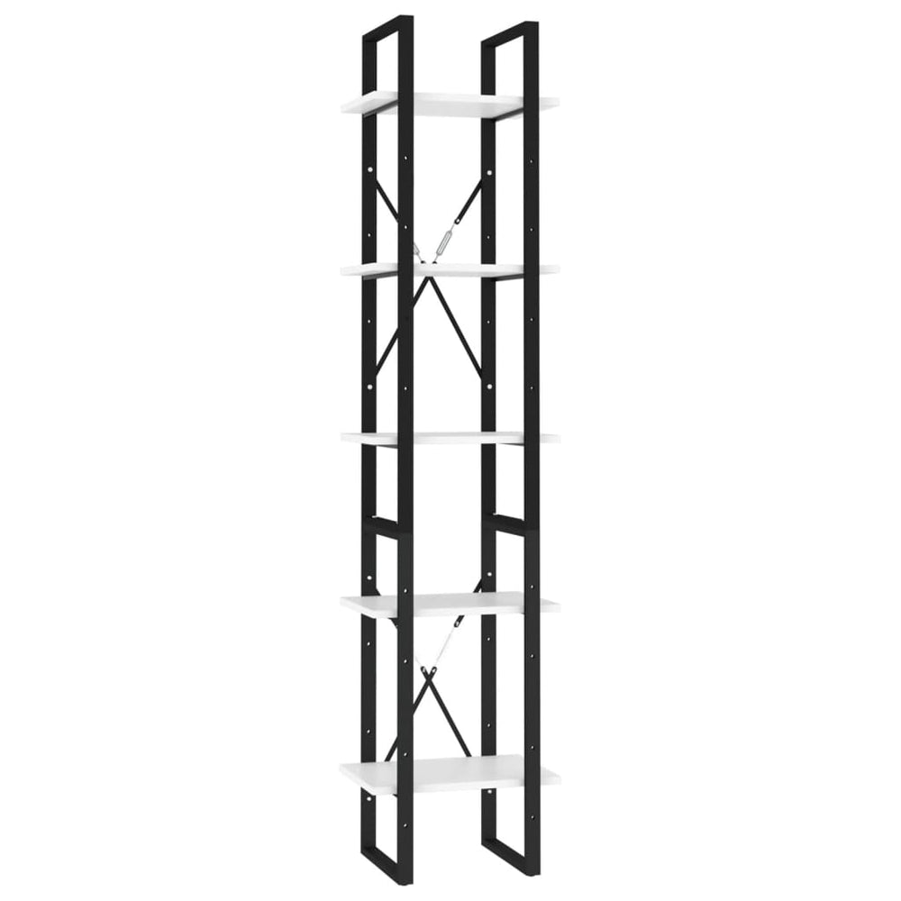 Boekenkast met 5 schappen 40x30x175 cm bewerkt hout wit MeubelReus