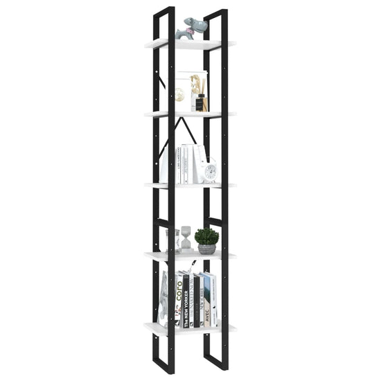 Boekenkast met 5 schappen 40x30x175 cm bewerkt hout wit MeubelReus