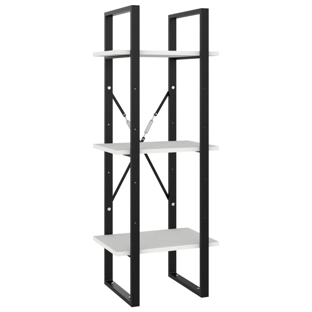 Boekenkast met 5 schappen 40x30x175 cm bewerkt hout wit MeubelReus