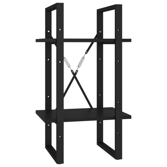 Boekenkast met 5 schappen 40x30x175 cm bewerkt hout zwart MeubelReus