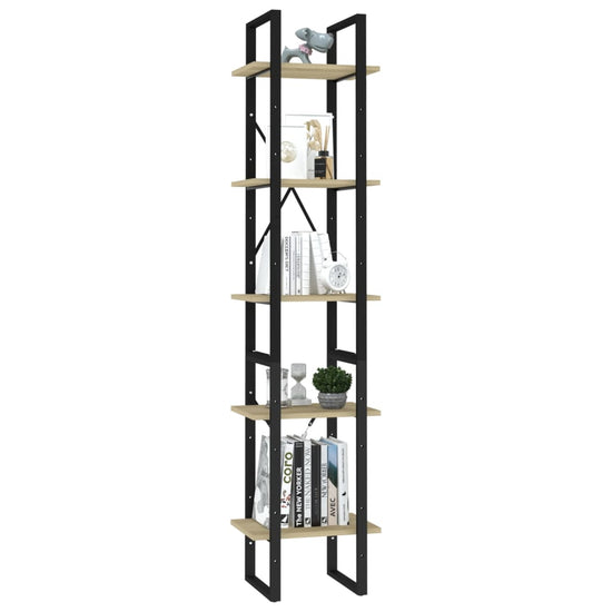 Boekenkast 5 schappen 40x30x175 cm bewerkt hout sonoma eiken MeubelReus