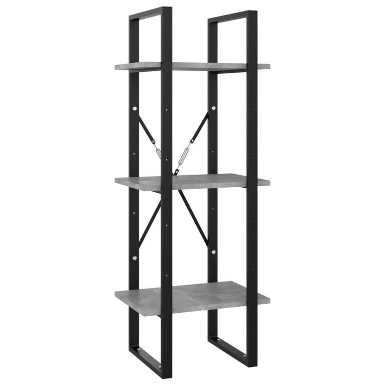 Boekenkast met 5 schappen 40x30x175 cm bewerkt hout betongrijs MeubelReus