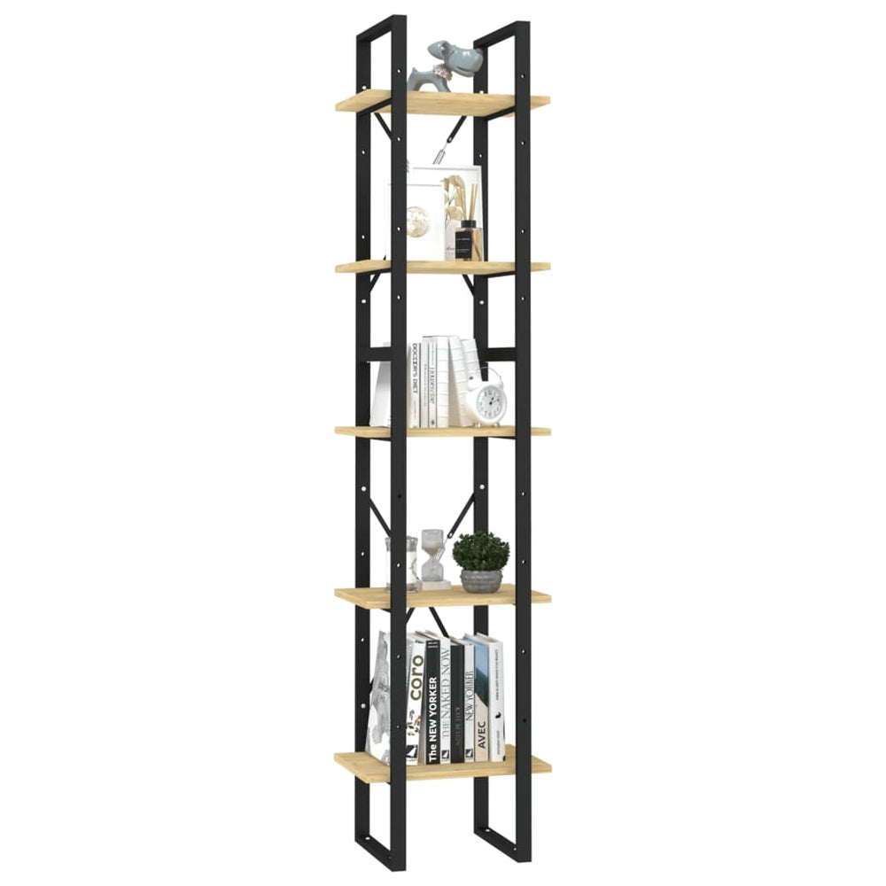 Boekenkast met 5 schappen 40x30x175 cm massief grenenhout MeubelReus