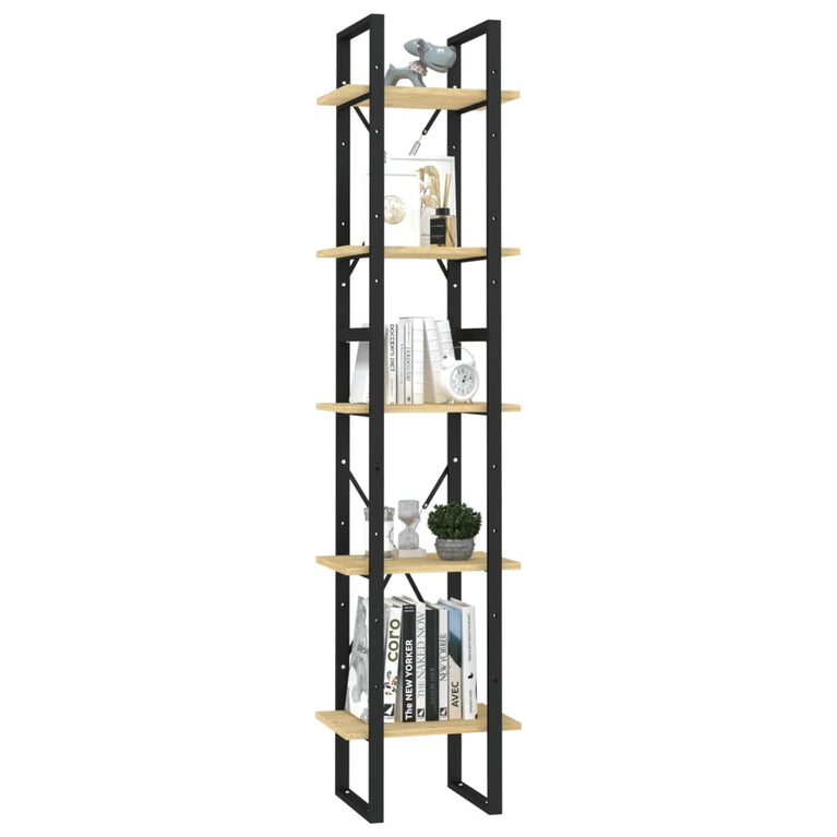 Boekenkast met 5 schappen 40x30x175 cm massief grenenhout MeubelReus