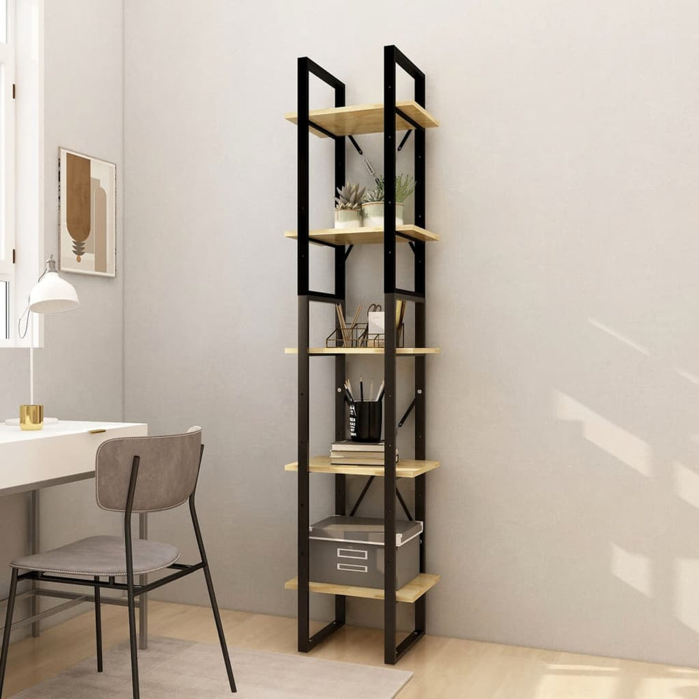 Boekenkast met 5 schappen 40x30x175 cm massief grenenhout MeubelReus