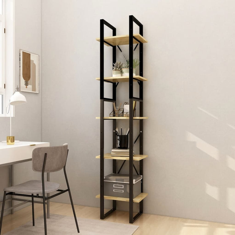 Boekenkast met 5 schappen 40x30x175 cm massief grenenhout MeubelReus