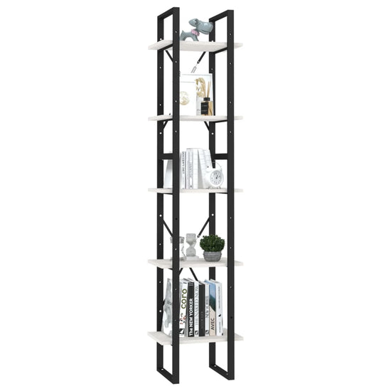 Boekenkast met 5 schappen 40x30x175 cm grenenhout wit MeubelReus
