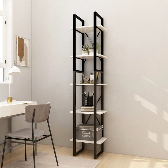 Boekenkast met 5 schappen 40x30x175 cm grenenhout wit MeubelReus