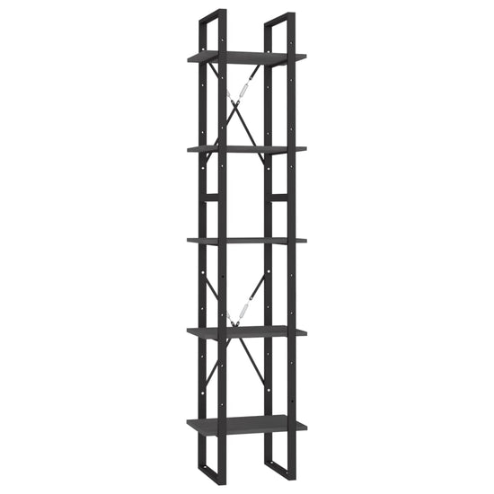 Boekenkast met 5 schappen 40x30x175 cm grenenhout grijs MeubelReus